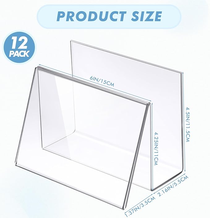 Vicenpal 12 Pcs Clear Acrylic Postcard Holder Business Card Holder Greeting - Image 3