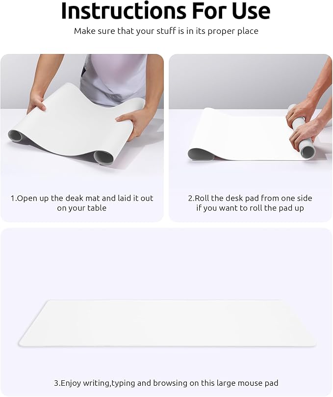 YSAGi Leather Desk Protector, Office Mat, Large Mouse Mat, Non-Slip PU Leather - Image 9
