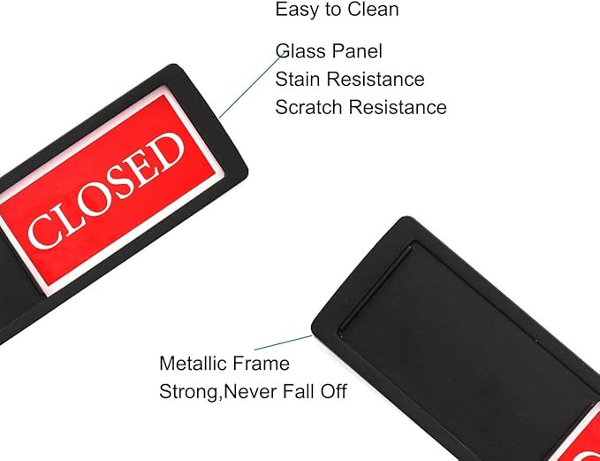 Open Closed Sign for Business Door, Open Signs privacy Slide Door Sign - Image 3