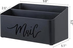 MyGift 2 Slot Modern Matte Black Metal Desktop Mail Sorter - Image 5