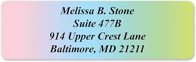 Cascading Rainbow Personalized Return Address Labels Without Dispenser - Image 6
