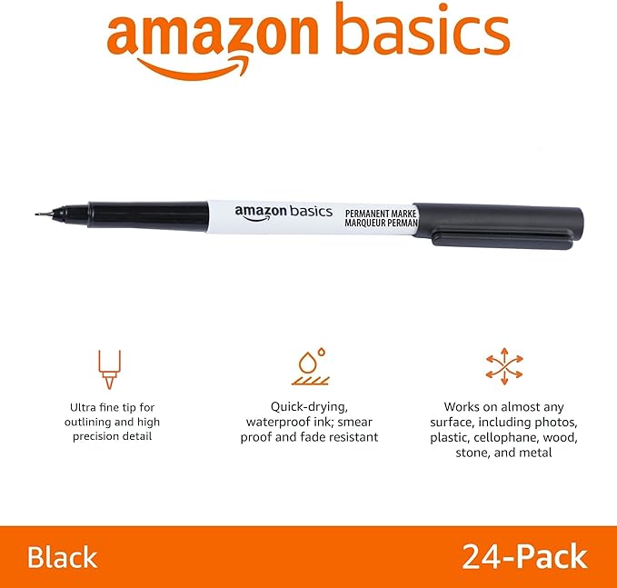 Amazon Basics Ultra Fine Point Permanent Markers - Image 2