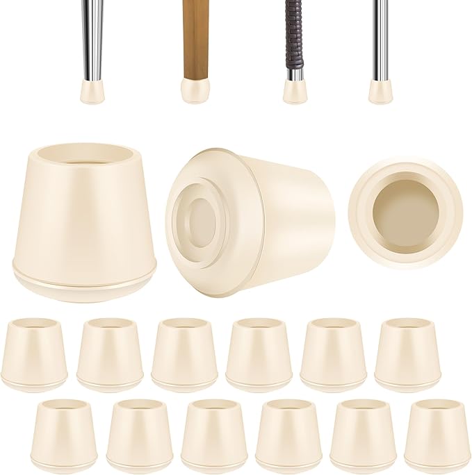1/2" Round Rubber Chair Leg Tips Caps, Chair Leg Floor Protectors, Non-Slip by VOCOMO