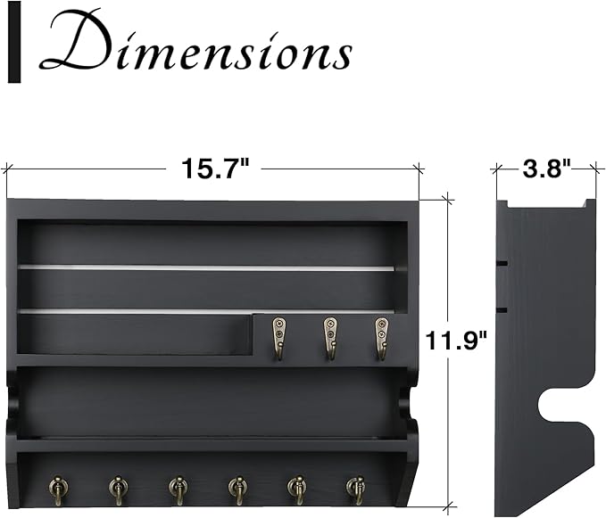 Mutsault Key Holder for Wall, Mail Organizer Wall Mounted - Image 3