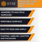 GTSE Masking Tape, Bulk Contractors Pack, 2 inches x 55 Yards, 48 Rolls - Image 6