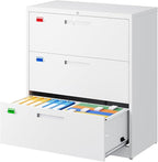 PEUKC 3 Drawer File Cabinet, Lateral Filing Cabinets by PEUKC