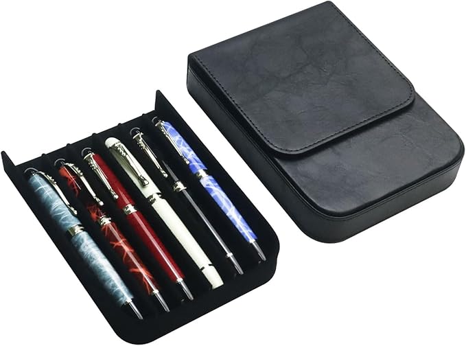 MIVLXLX Leather 6 Fountain Pen/Pencil Tray Case, Magnetic Closure - Image 8