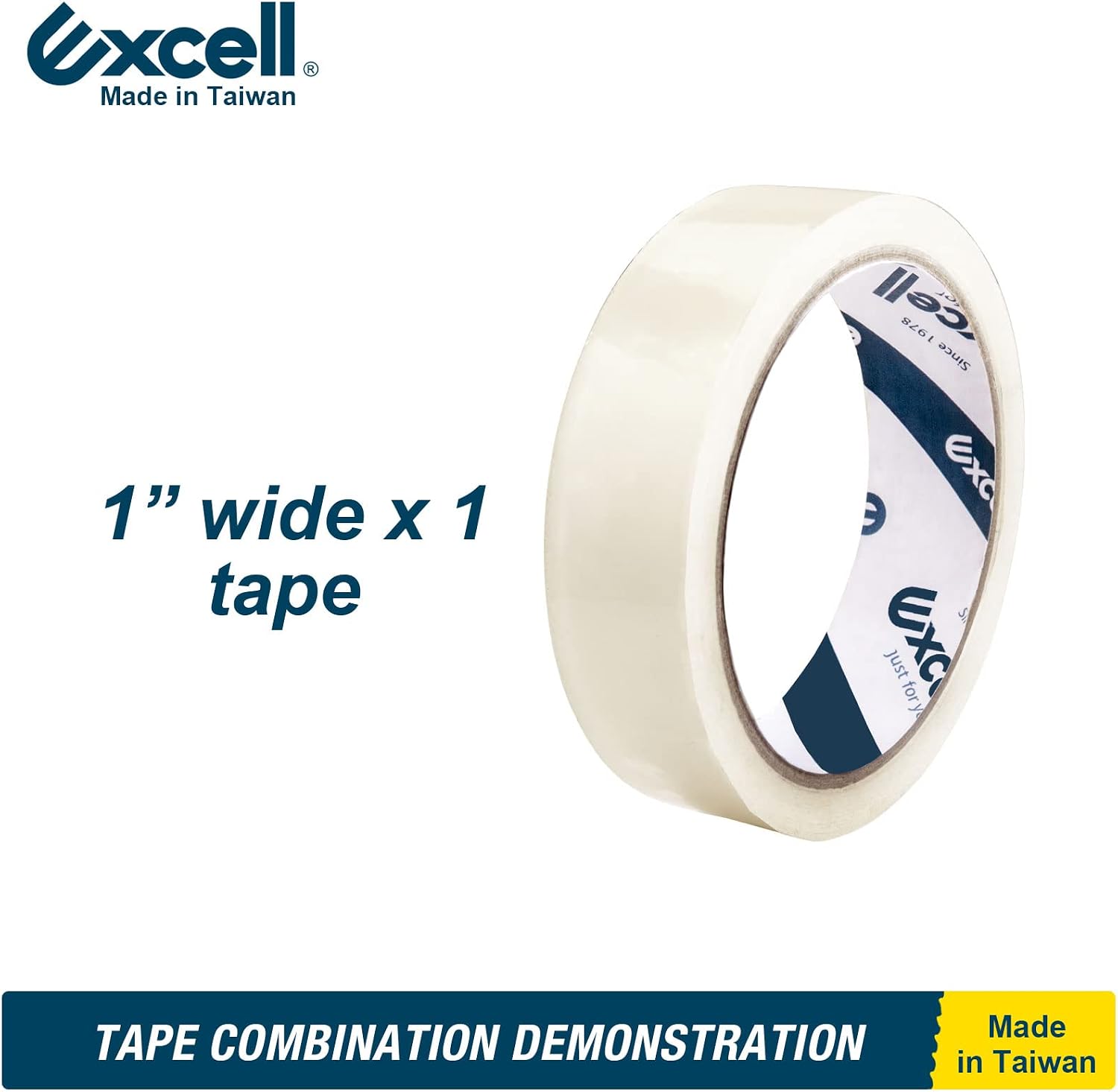 Excell ET-117 Heavy Duty Steel Desk Tape Dispenser 1" Wide 3" Core | With Safety Blade Cover, Desk Top Dispenser for Home,Office, Shop, Retail Store and Warehouse Wrapping Purpose