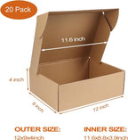 PHAREGE 12x9x4 inch Shipping Boxes Bulk 20 Pack Brown, Tab Lock Tuck Top Mailer - Image 2