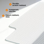 32"x48" Office Chair Mat for Carpet with Lip, Flat Shipping | Heavy Duty Hard Clear Chair Mats, Under Desk Protector Floor Mat, Smooth Glide Plastic Rolling Computer ChairMat