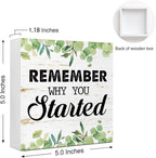 Entrepreneur Wooden Block Sign Remember Why Quote 5x5x1 INCH Sign, Office - Image 2