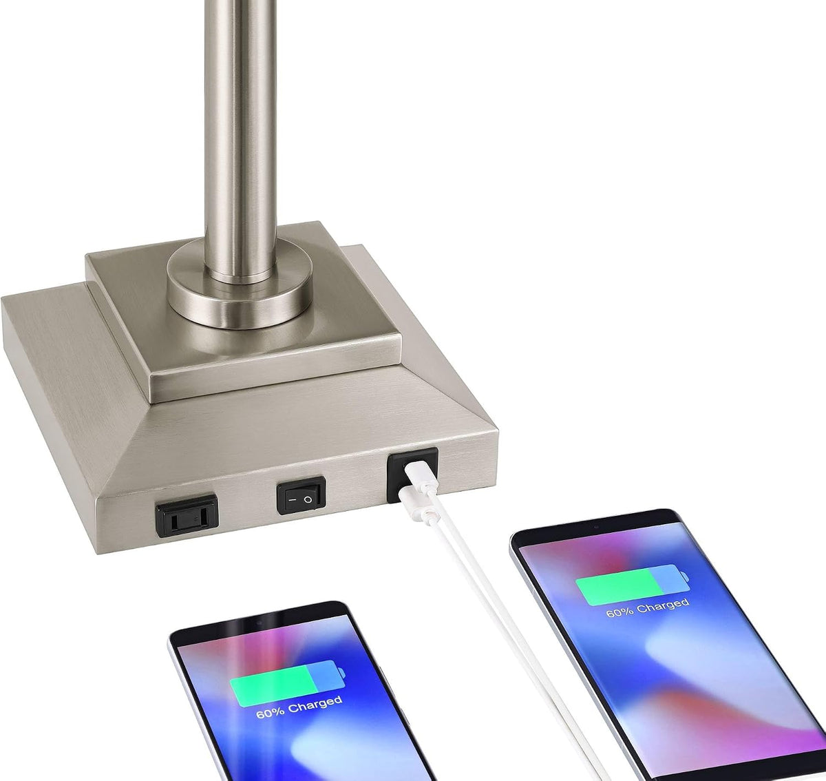 Camber 28" Tall Desk Lamp Workstation Swing Arm USB and Outlet Hotel