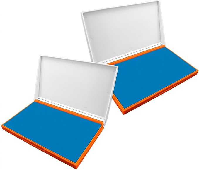 2 Pack Plastic Case Stamp Pad Large Size, Sky Blue Color by ZIGEL