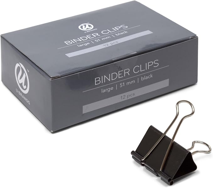 U Brands Binder Clips, Large 2-Inch Width, 1-Inch Paper Holding Capacity by UBrands