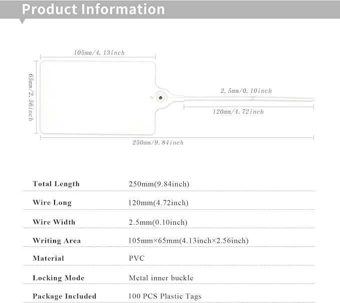 100 Plastic Shipping Tags - Image 3