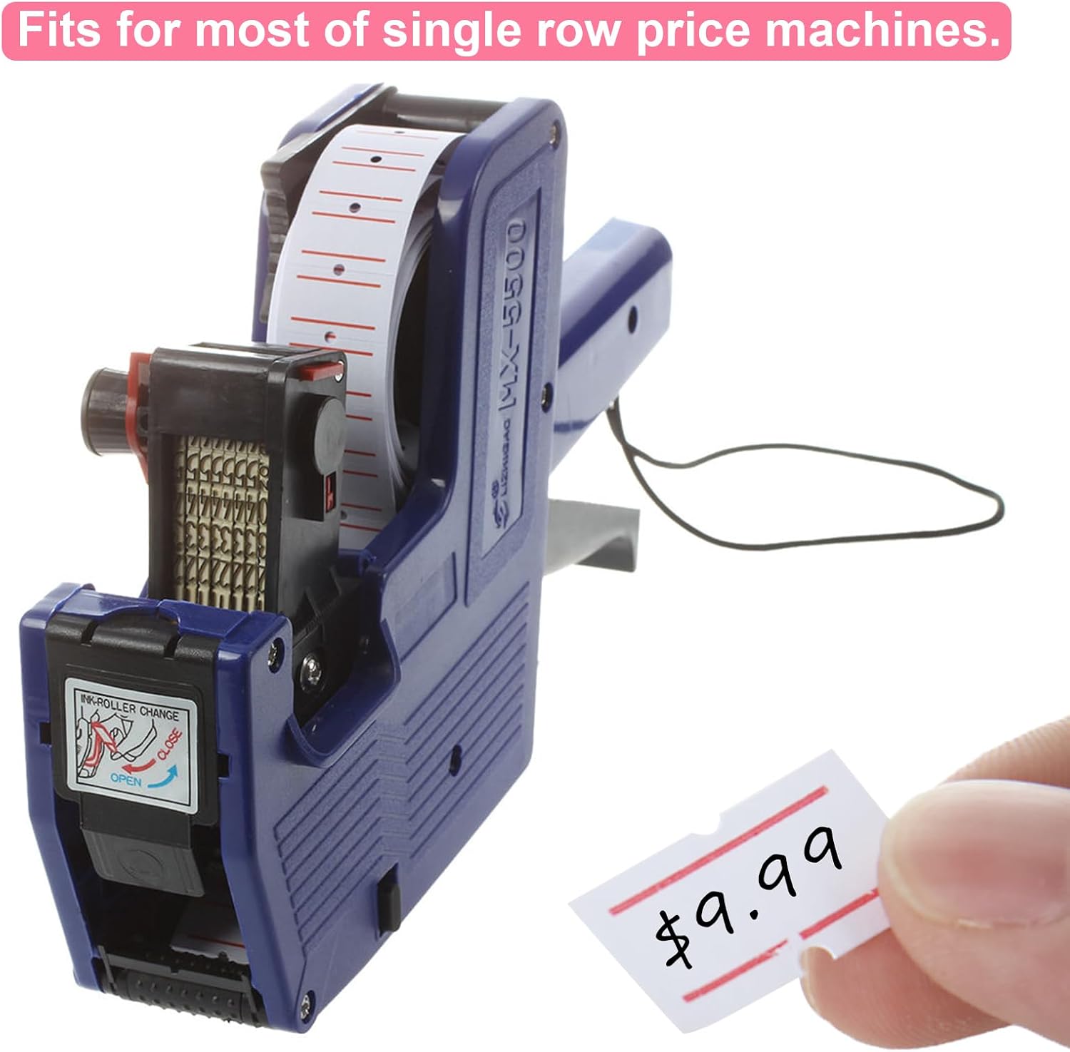 CYEAH 60 Rolls 30000 Pieces White Price Gun Labels Stickers Paper for Mx-5500, Price Tag Labels Price Sticker Fit Most of Price Tag Machines for Office, Retail Shop