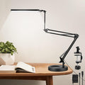 NOEVSBIG LED Desk Lamp with Clamp, 2-in-1 Clamp on Desk Lamps with Base by NOEVSBIG