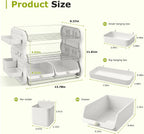 comix 3-tier paper organizer letter tray, file organizer showing dimensions