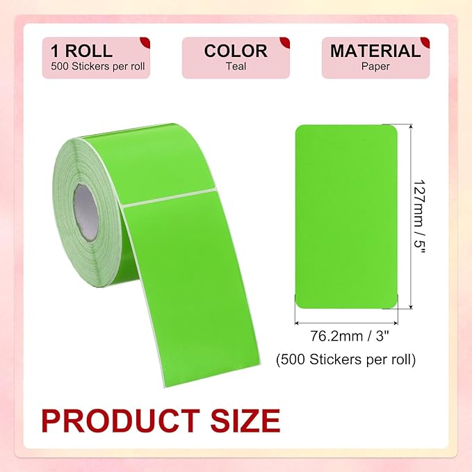 PATIKIL 3 x 5 Inch Rectangle Inventory Color Coding Labels 1 Roll, Square - Image 2