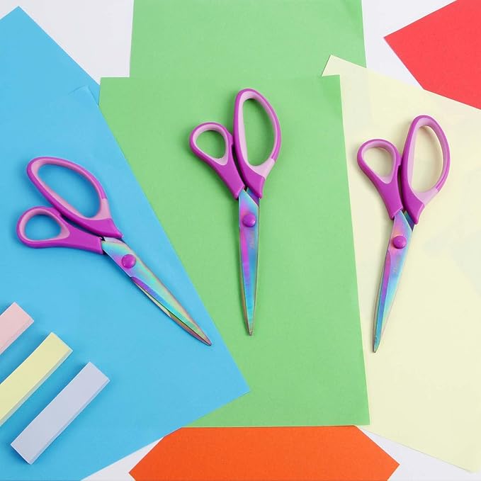 Zicolu 8.5" Scissors All Purpose, Titanium Coating Sharp Blade, Soft - Image 9