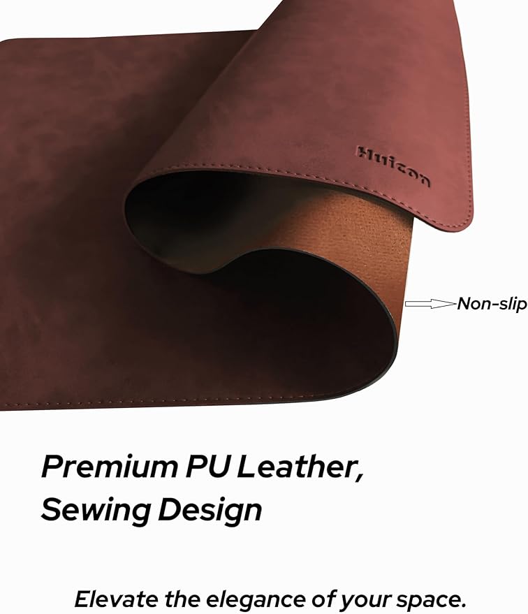 Huicon Faux Leather Desk Mat, 31.5"x15.7" Non-Slip PU Leather Desk Pad - Image 5
