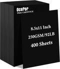 OcePor 400 Sheets Black Cardstock 8.5” x 11”, 92lb/250gsm Black Card Stock by OcePor