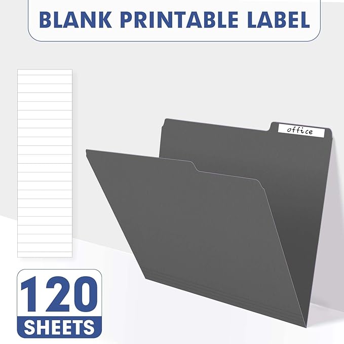 File Folder, PANDRI 120 Pack File Folder, 1/3 Cut Tab, Letter Size, Filing - Image 5