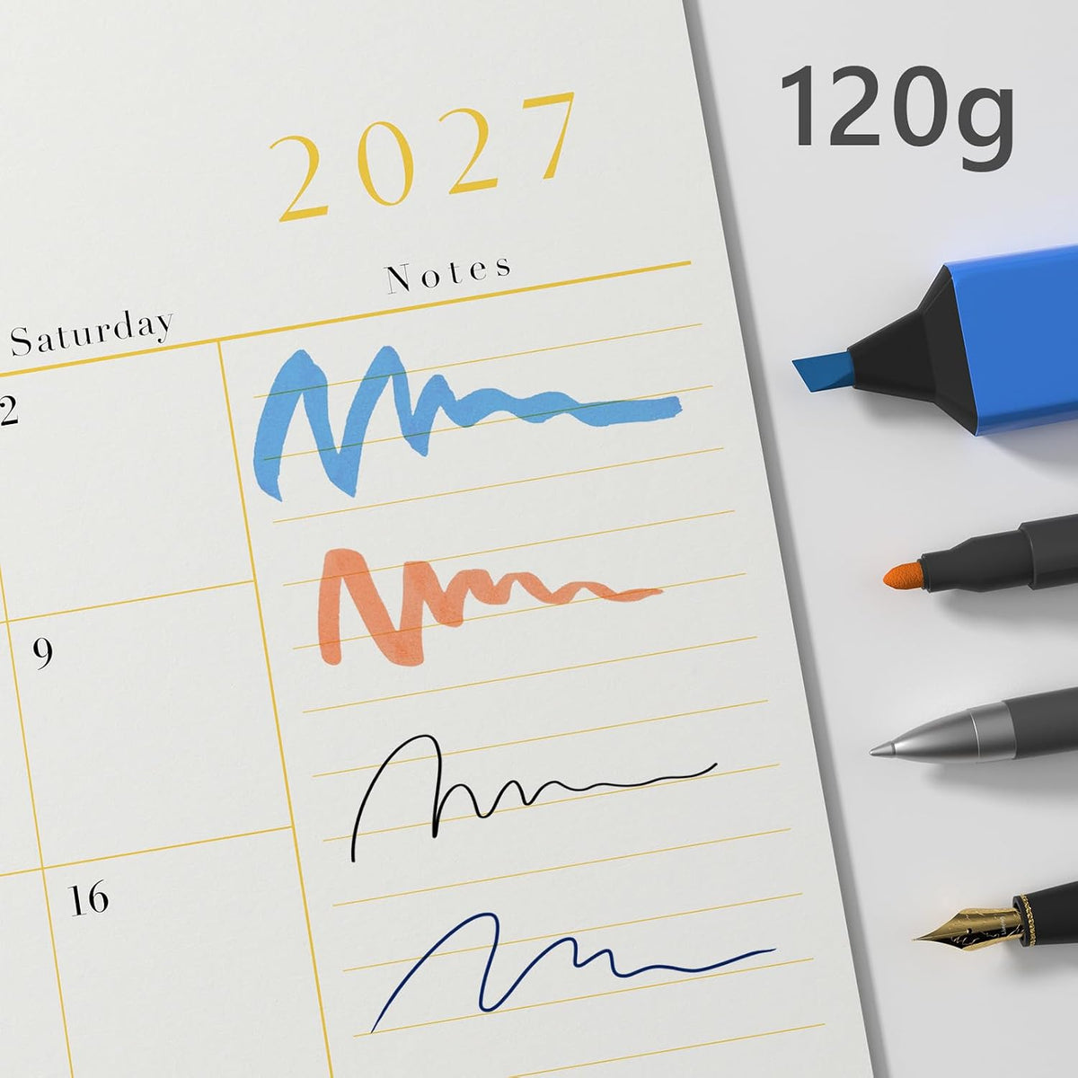 Jotsome Desk Calendar 2026-2027 with Protective Mat, Large Desk Calendar