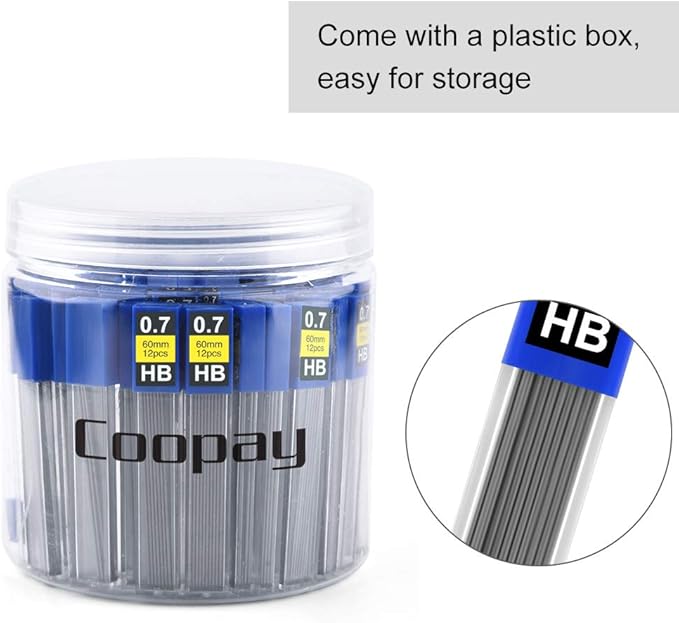 Coopay 600 Pieces Lead Refills 0.7 mm HB Break Resistant Mechanical Pencil - Image 7
