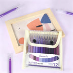 CAISEXILE 12 Purple Glitter Gel Pens Set, 1.0 mm Fine Point - Image 7