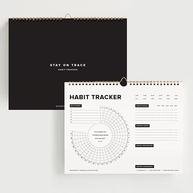 Stay on Track Habit Tracker Wall Calendar – Daily, Weekly & Monthly Habit by ThreeKinCollective