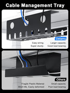 Delamu 2 Pack Metal Under Desk Cable Management Tray, U Channel Cord Organizer - Image 8