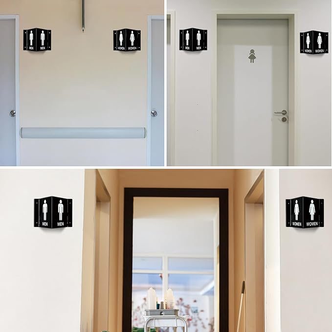 Faittoo Restroom Sign, Bathroom Signs, 6 x 8 Inches Acrylic Sign, - Image 6