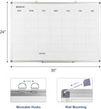 Comix Magnetic Dry Erase Calendar Whiteboard, 36 x 24 Inches Monthly Calendar - Image 2