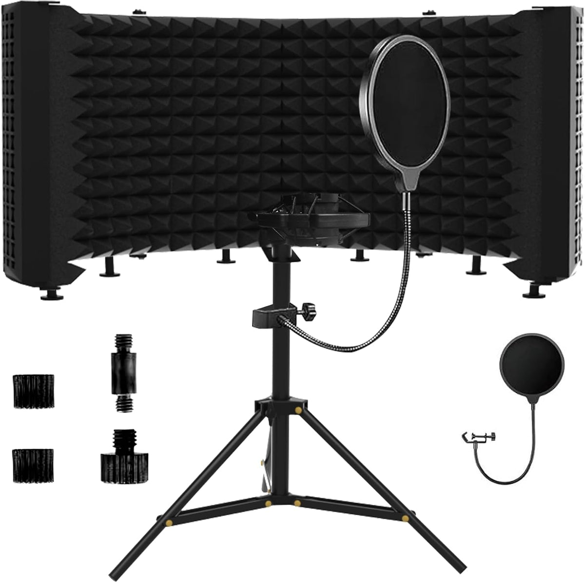 microphone isolation shield – foldable & adjustable soundproof, main product view
