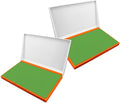 2 Pack Plastic Case Stamp Pad Large Size, Olive Green Color by ZIGEL
