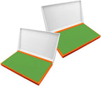 2 Pack Plastic Case Stamp Pad Large Size, Olive Green Color by ZIGEL