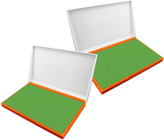 2 Pack Plastic Case Stamp Pad Large Size, Olive Green Color by ZIGEL