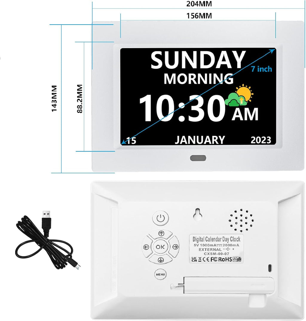 mrchydz 7 inch large display digital clocks alzheimer's shown in use