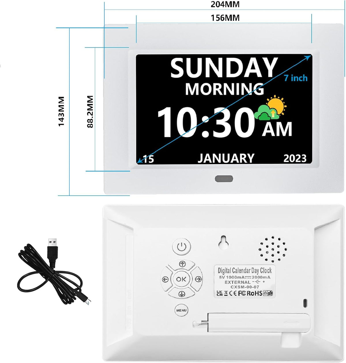 mrchydz 7 inch large display digital clocks alzheimer's shown in use