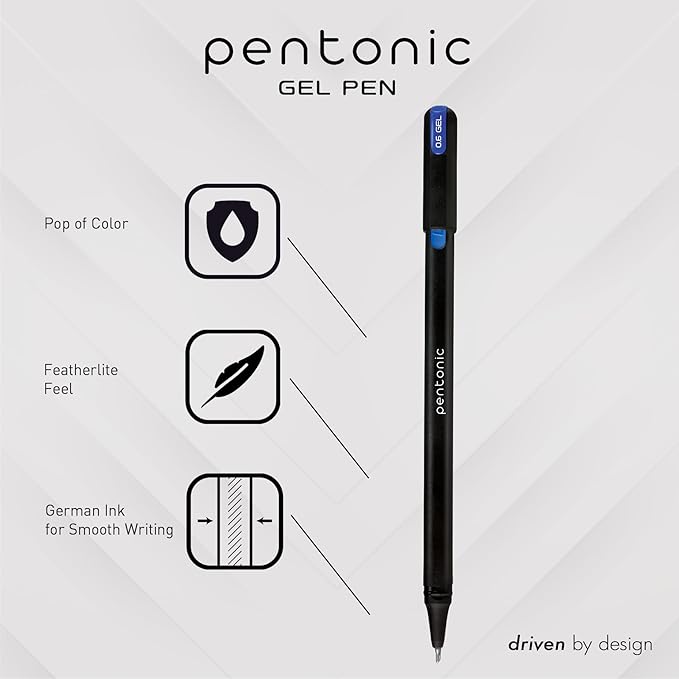 Pentonic Gel Pens, Medium & Fine Point, Smooth Writing - Image 2