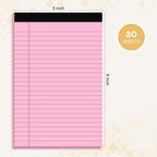 4 Pack Note Pads 5 x 8 Inch Pink Small Legal Pads 5 x 8 Colored Notepad 5 x 8 - Image 2