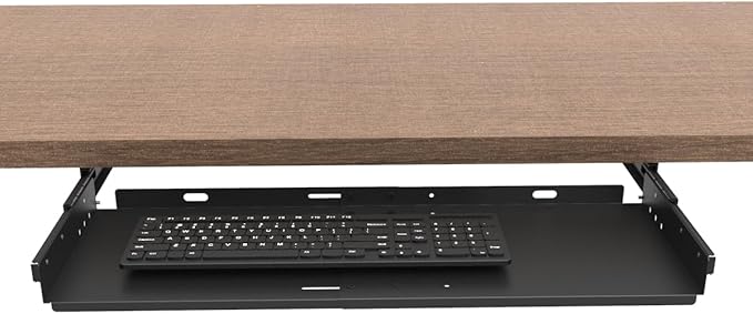 JINGCHENGMEI Sliding Keyboard Tray Under Desk, Pull-Out Keyboard and Mouse Tray - Image 6