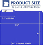 File Folder, PANDRI 120 Pack File Folder, 1/3 Cut Tab, Letter Size, Filing - Image 2