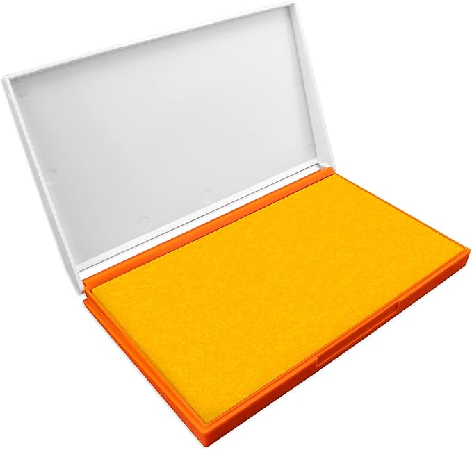 Plastic Case Stamp Pad Large Size, Dark Yellow Color by ZIGEL