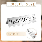 Peryiter 12 Pcs Table Top Reserved Sign Metal Reserved Table Tent Signs Double - Image 2