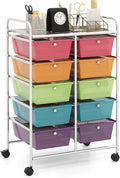 HAPPYGRILL 10-Drawer Rolling Storage Cart, Storage Organizer Cart by HAPPYGRILL