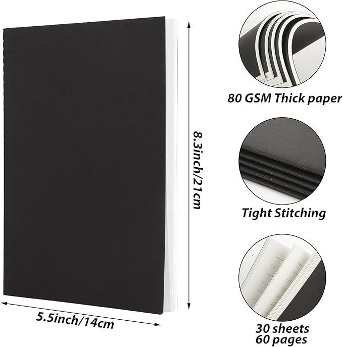 MIVIDE 50 Pack A5 Kraft Notebooks, Lined Travel Notebooks - Image 2