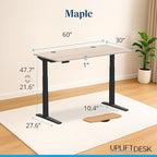 UPLIFTDESK V3 2-Leg Maple Laminate Wood Standing Desk – Adjustable Height - Image 2