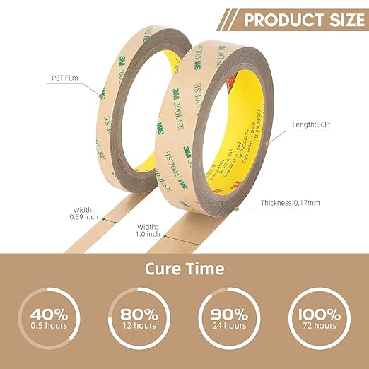 Made of 3M 300LSE Double Sided Tape 0.5" x 36Ft Clear, Heavy Duty Adhesive Tape - Image 8